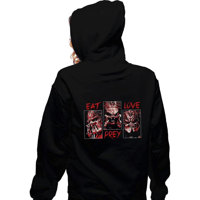 Daily_Deal_Shirts Zippered Hoodies, Unisex / Small / Black Eat Prey Love