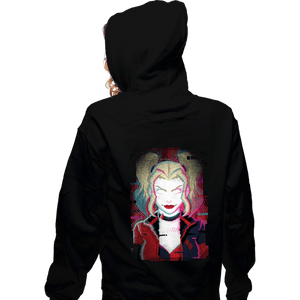 Daily_Deal_Shirts Zippered Hoodies, Unisex / Small / Black Glitch Harley