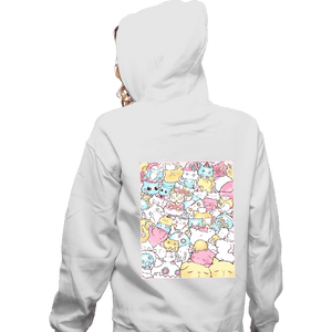 Daily_Deal_Shirts Zippered Hoodies, Unisex / Small / White Pastel Cats