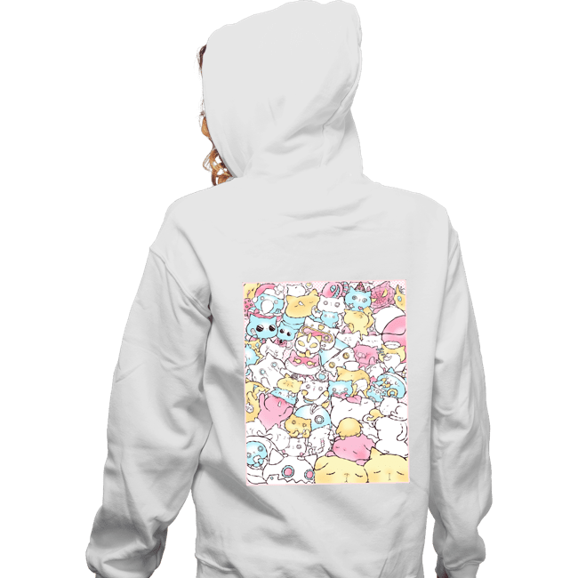 Daily_Deal_Shirts Zippered Hoodies, Unisex / Small / White Pastel Cats