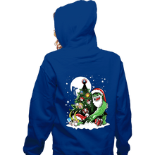 Load image into Gallery viewer, Daily_Deal_Shirts Zippered Hoodies, Unisex / Small / Royal Blue Puny God Christmas
