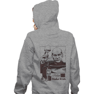 Secret_Shirts Zippered Hoodies, Unisex / Small / Sports Grey Picard Wine