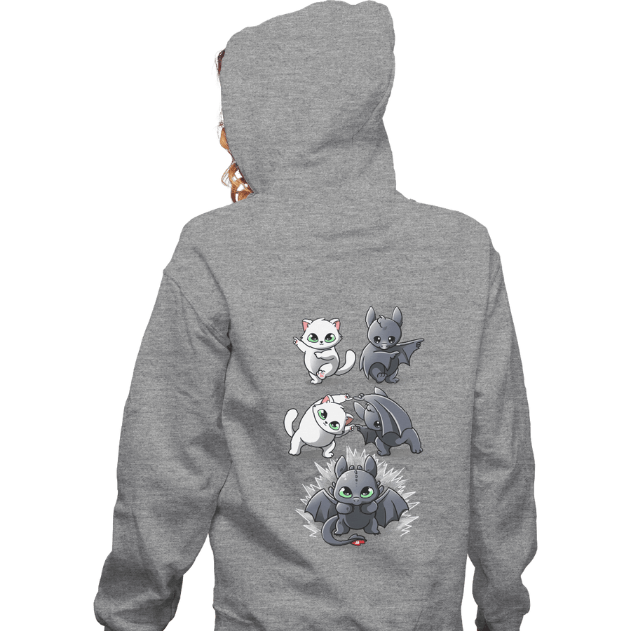 Shirts Zippered Hoodies, Unisex / Small / Sports Grey Night Fury Fusion