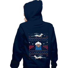 Load image into Gallery viewer, Shirts Zippered Hoodies, Unisex / Small / Navy Magical Japanese Folk Christmas Sweaters
