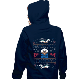 Shirts Zippered Hoodies, Unisex / Small / Navy Magical Japanese Folk Christmas Sweaters