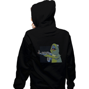 Shirts Zippered Hoodies, Unisex / Small / Black Frog Gun