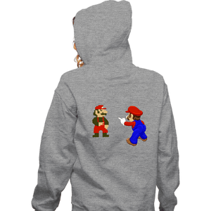 Shirts Zippered Hoodies, Unisex / Small / Sports Grey Mario Spider-Meme