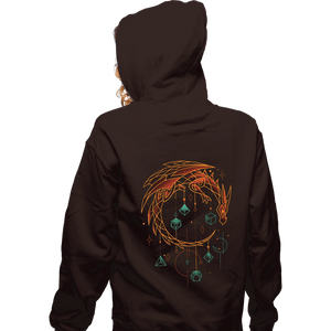 Daily_Deal_Shirts Zippered Hoodies, Unisex / Small / Dark Chocolate Draconic Dice Keeper