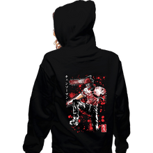 Load image into Gallery viewer, Daily_Deal_Shirts Zippered Hoodies, Unisex / Small / Black Chainsaw Sumi-E
