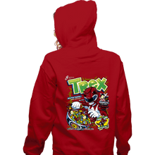 Load image into Gallery viewer, Daily_Deal_Shirts Zippered Hoodies, Unisex / Small / Red T-Rex Cereal
