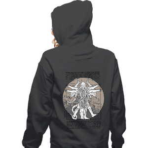 Shirts Zippered Hoodies, Unisex / Small / Dark Heather Lovecraft Man