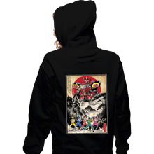 Load image into Gallery viewer, Daily_Deal_Shirts Zippered Hoodies, Unisex / Small / Black Rangers In Japan Woodblock
