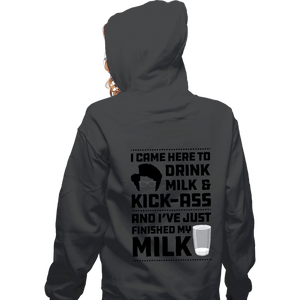 Daily_Deal_Shirts Zippered Hoodies, Unisex / Small / Dark Heather Drink Milk