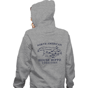 Daily_Deal_Shirts Zippered Hoodies, Unisex / Small / Sports Grey House Hippo Awareness