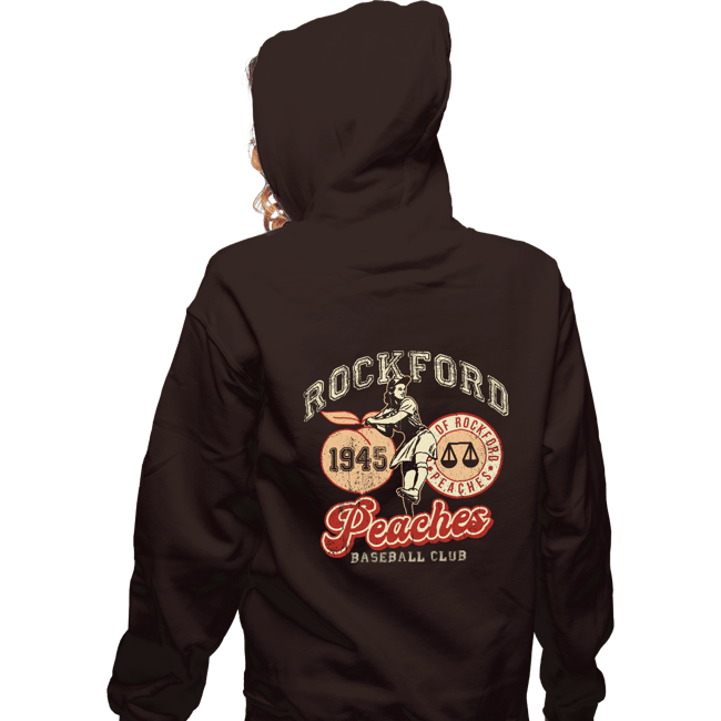 Daily_Deal_Shirts Zippered Hoodies, Unisex / Small / Dark Chocolate Rockford Peaches