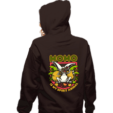 Load image into Gallery viewer, Daily_Deal_Shirts Zippered Hoodies, Unisex / Small / Dark Chocolate Momo Is My Spirit Animal
