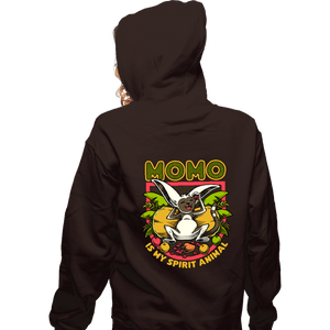 Daily_Deal_Shirts Zippered Hoodies, Unisex / Small / Dark Chocolate Momo Is My Spirit Animal