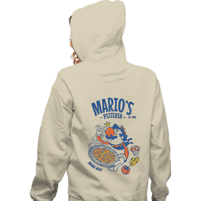 Daily_Deal_Shirts Zippered Hoodies, Unisex / Small / White Mario's Pizzeria