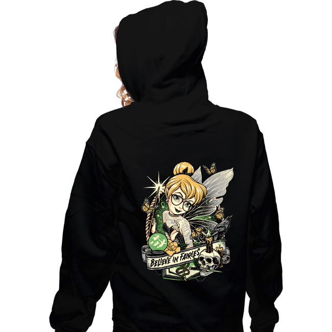 Daily_Deal_Shirts Zippered Hoodies, Unisex / Small / Black Believe In Fairies