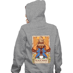 Secret_Shirts Zippered Hoodies, Unisex / Small / Sports Grey Black Mage Tarot Card