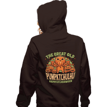 Load image into Gallery viewer, Secret_Shirts Zippered Hoodies, Unisex / Small / Dark Chocolate Pumpkin Cthulhu
