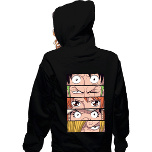 Daily_Deal_Shirts Zippered Hoodies, Unisex / Small / Black Straw Hat Eyes