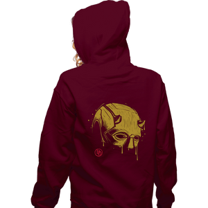 Daily_Deal_Shirts Zippered Hoodies, Unisex / Small / Maroon DevilMask