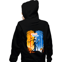 Load image into Gallery viewer, Daily_Deal_Shirts Zippered Hoodies, Unisex / Small / Black Two Worlds!

