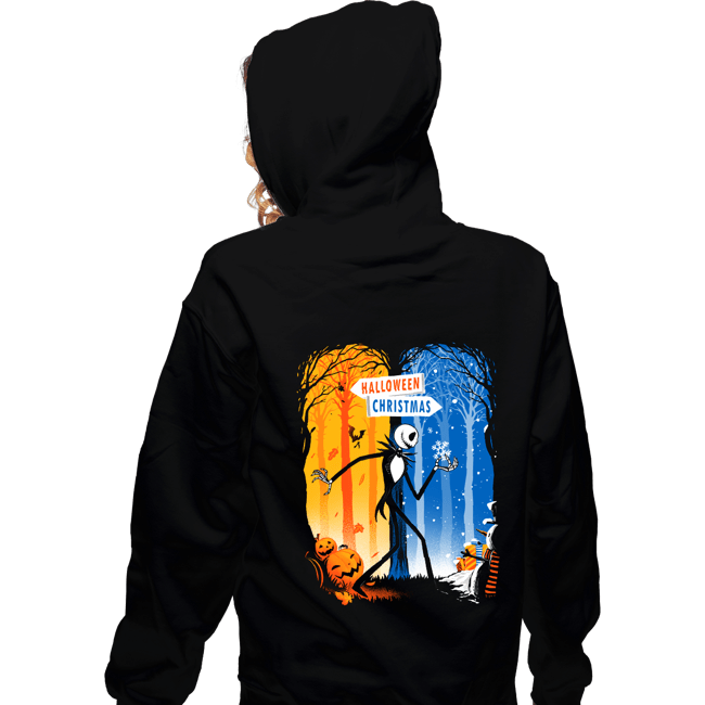Daily_Deal_Shirts Zippered Hoodies, Unisex / Small / Black Two Worlds!