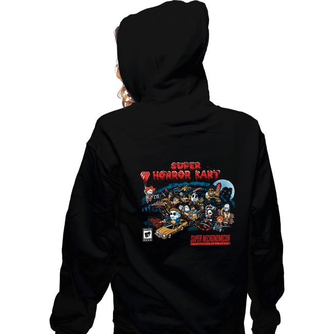 Daily_Deal_Shirts Zippered Hoodies, Unisex / Small / Black Super Horror Kart