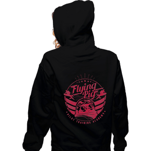 Shirts Zippered Hoodies, Unisex / Small / Black Flying Pig