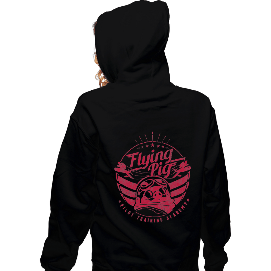 Shirts Zippered Hoodies, Unisex / Small / Black Flying Pig