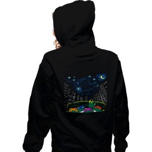 Daily_Deal_Shirts Zippered Hoodies, Unisex / Small / Black Starry City Night