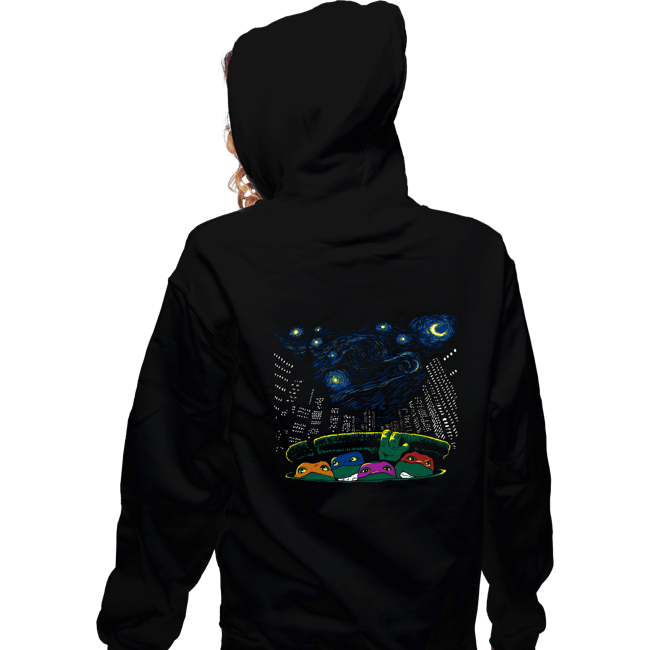 Daily_Deal_Shirts Zippered Hoodies, Unisex / Small / Black Starry City Night
