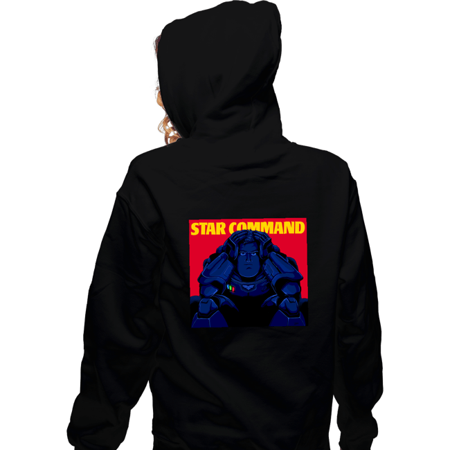 Daily_Deal_Shirts Zippered Hoodies, Unisex / Small / Black Star Command