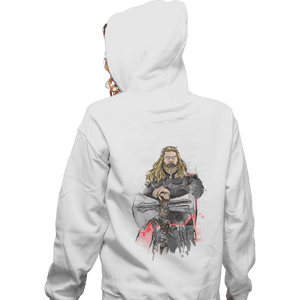 Shirts Zippered Hoodies, Unisex / Small / White God Of Thunder Watercolor