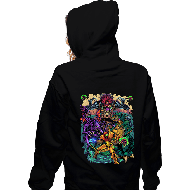 Daily_Deal_Shirts Zippered Hoodies, Unisex / Small / Black Metroid Tribute