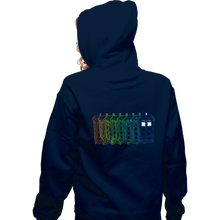 Load image into Gallery viewer, Secret_Shirts Zippered Hoodies, Unisex / Small / Navy Tardis Trail
