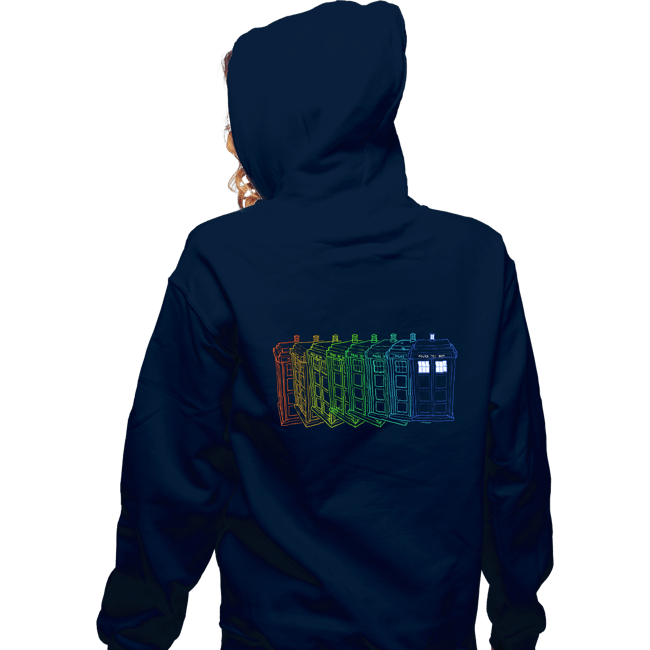 Secret_Shirts Zippered Hoodies, Unisex / Small / Navy Tardis Trail