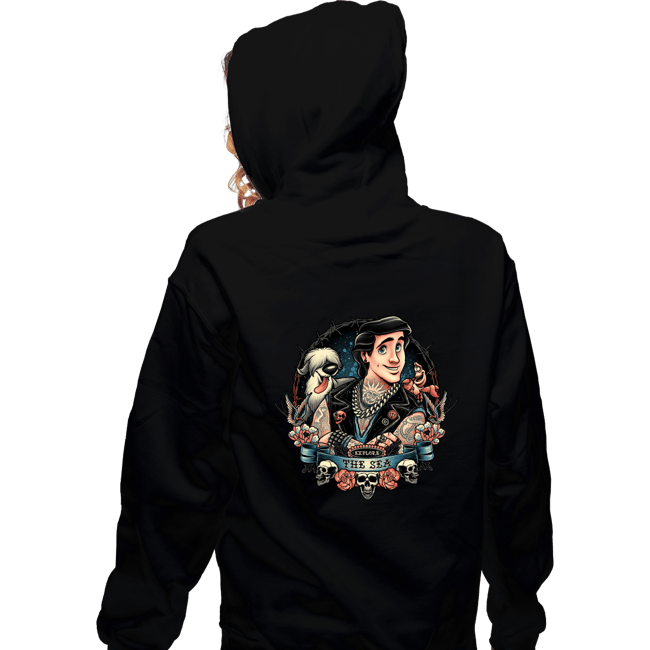 Daily_Deal_Shirts Zippered Hoodies, Unisex / Small / Black Explore The Sea