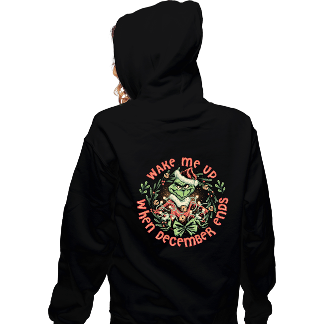 Daily_Deal_Shirts Zippered Hoodies, Unisex / Small / Black Wake Me Up When December Ends
