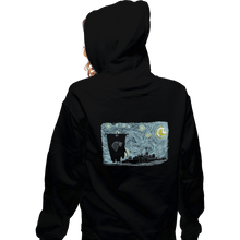 Load image into Gallery viewer, Shirts Zippered Hoodies, Unisex / Small / Black Starry DireWolf
