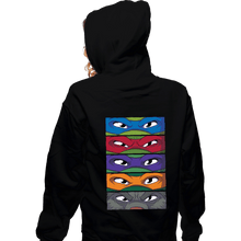 Load image into Gallery viewer, Daily_Deal_Shirts Zippered Hoodies, Unisex / Small / Black TMNT Eyes
