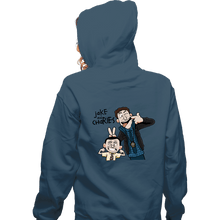 Load image into Gallery viewer, Secret_Shirts Zippered Hoodies, Unisex / Small / Indigo Blue Jake &amp; Charles

