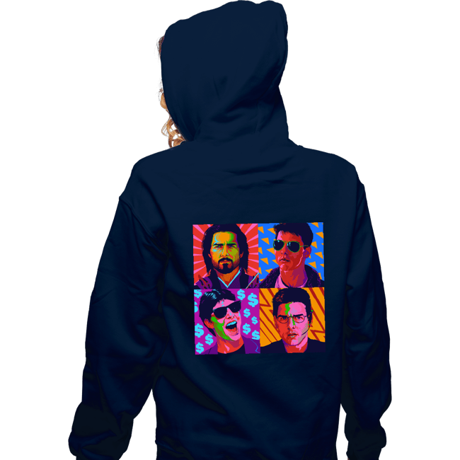 Daily_Deal_Shirts Zippered Hoodies, Unisex / Small / Navy Pop Tom Cruise
