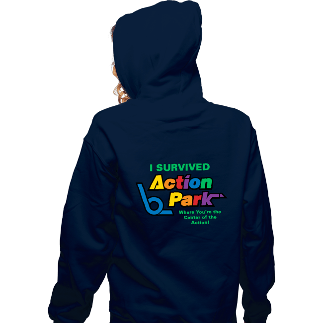 Secret_Shirts Zippered Hoodies, Unisex / Small / Navy Action Park Survivor