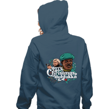 Load image into Gallery viewer, Daily_Deal_Shirts Zippered Hoodies, Unisex / Small / Indigo Blue Merry Christmas Muhfukka
