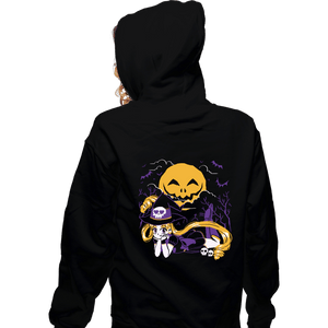 Daily_Deal_Shirts Zippered Hoodies, Unisex / Small / Black Magical Halloween Moon