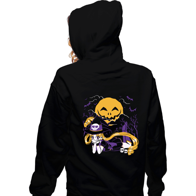 Daily_Deal_Shirts Zippered Hoodies, Unisex / Small / Black Magical Halloween Moon