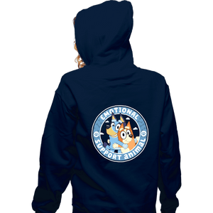 Daily_Deal_Shirts Zippered Hoodies, Unisex / Small / Navy Emotional Support Animals